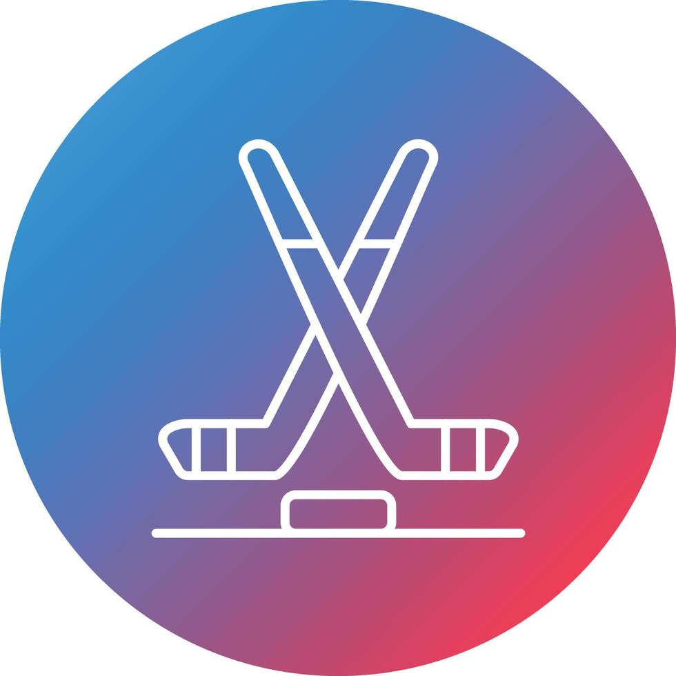 Ice Hockey Line Gradient Circle Background Icon vector