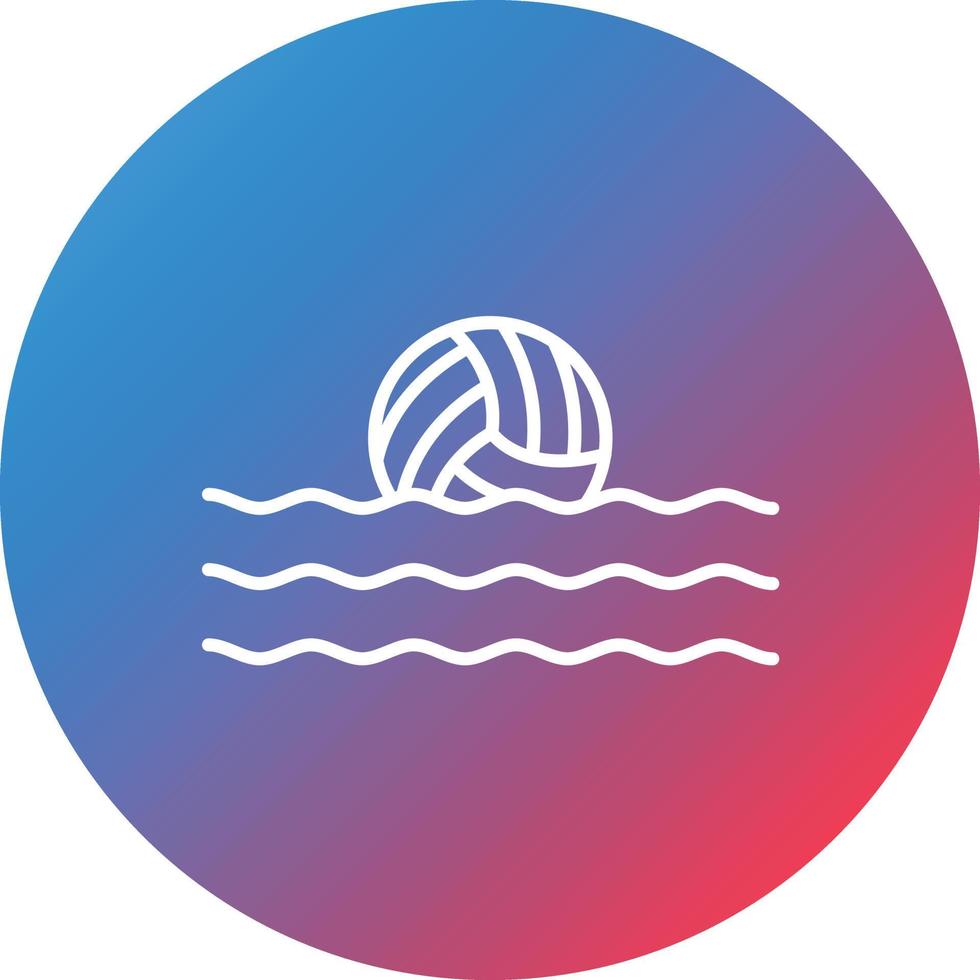 icono de fondo de círculo degradado de línea de waterpolo vector