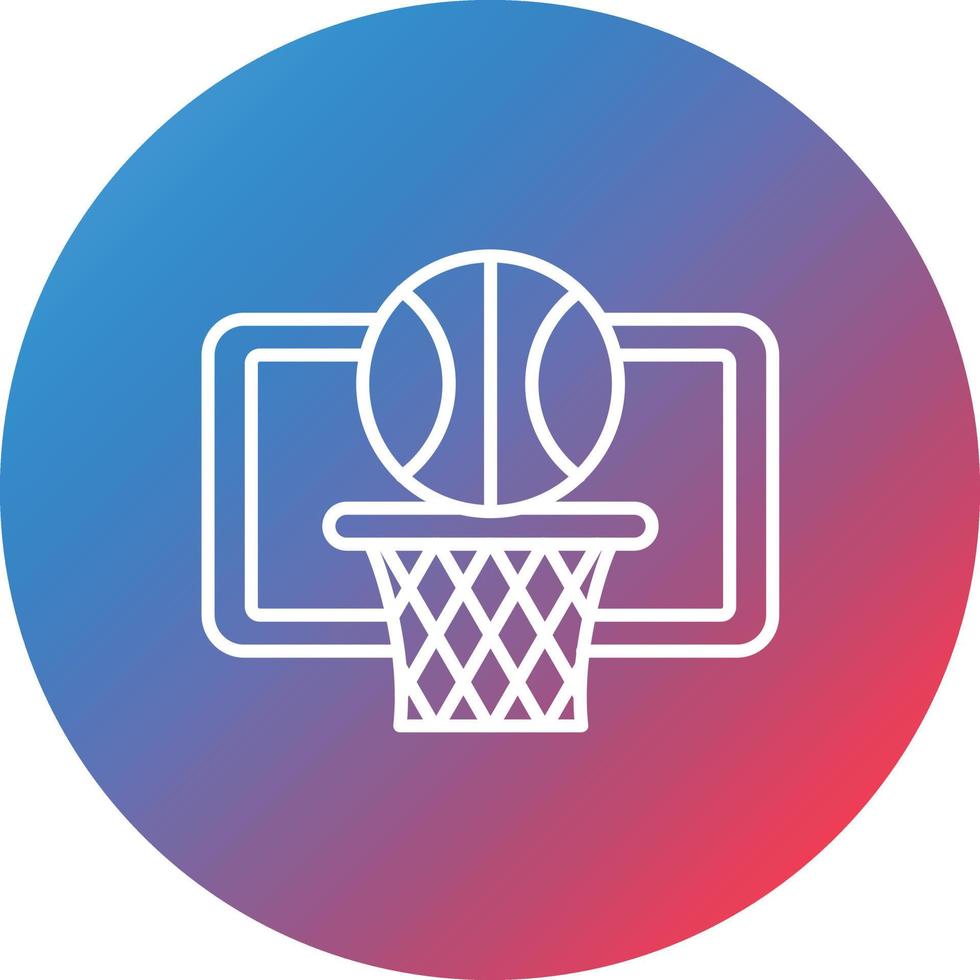 icono de fondo de círculo degradado de línea de baloncesto vector