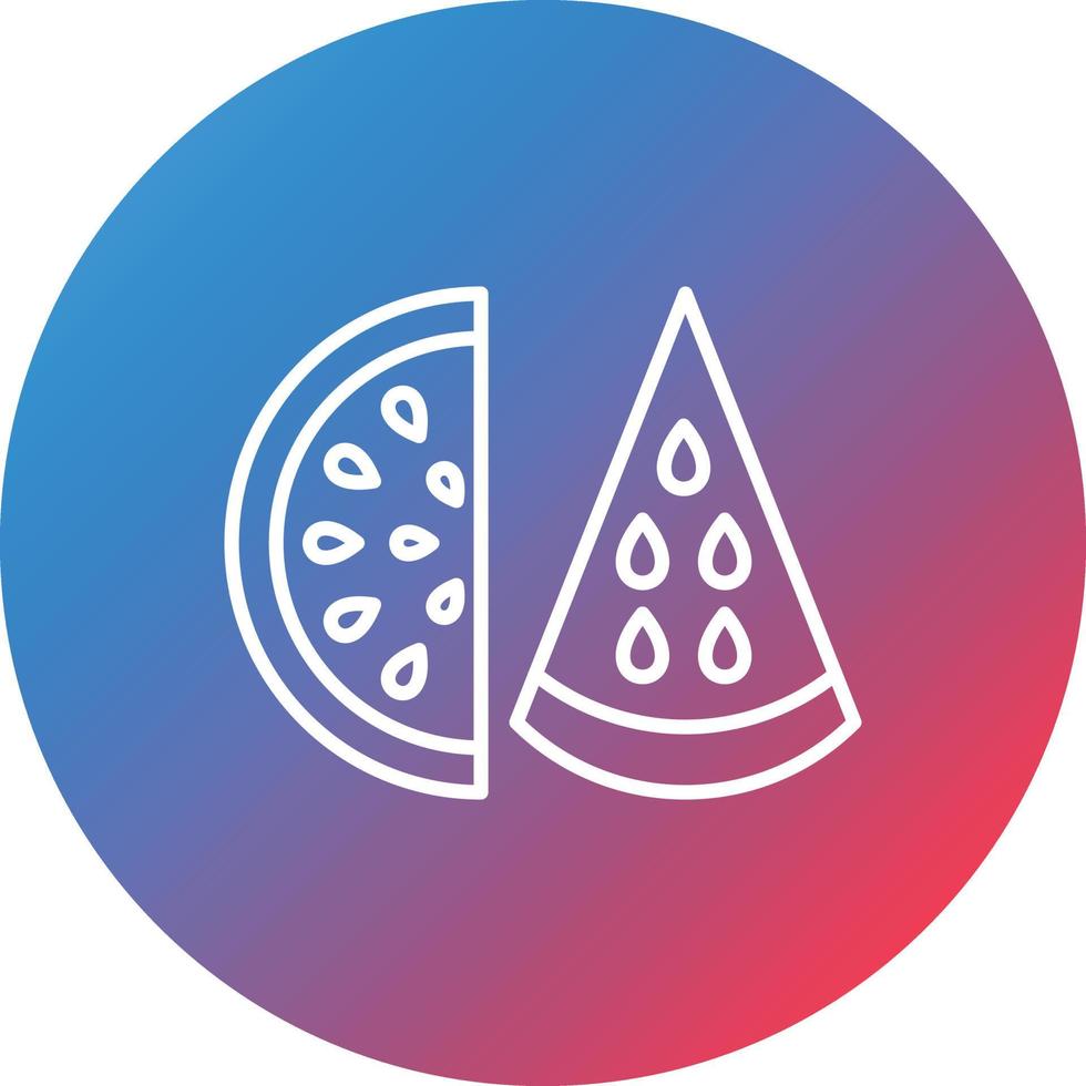 Watermelon Line Gradient Circle Background Icon vector