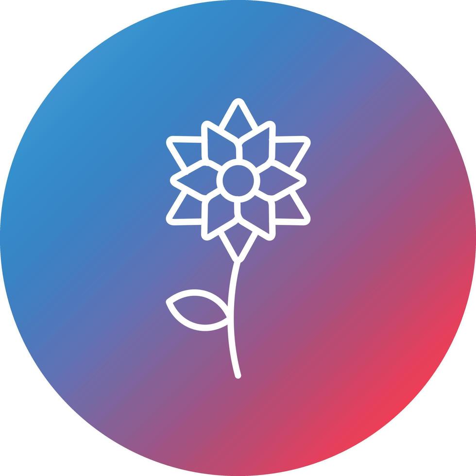 Tiger Lily Line Gradient Circle Background Icon vector