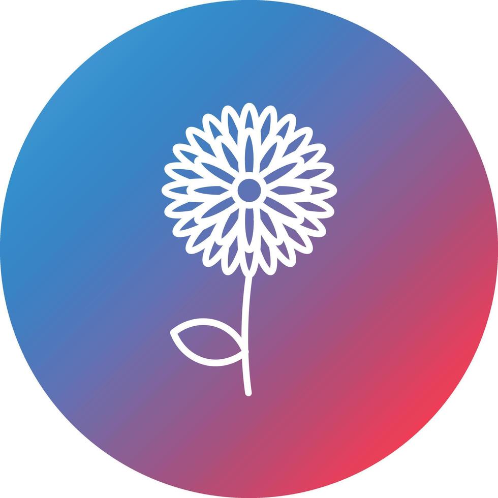 Chrysanthemum Line Gradient Circle Background Icon vector