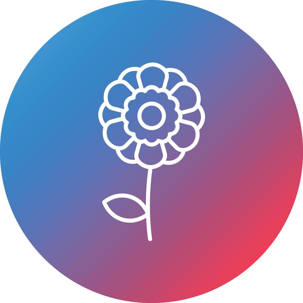 Mint Marigold Line Gradient Circle Background Icon vector