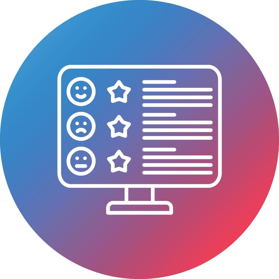 icono de fondo de círculo degradado de línea de comentarios de clientes vector