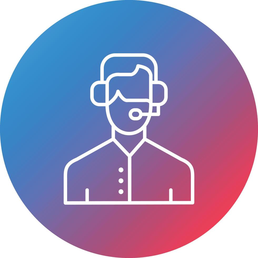 Customer Support Line Gradient Circle Background Icon vector