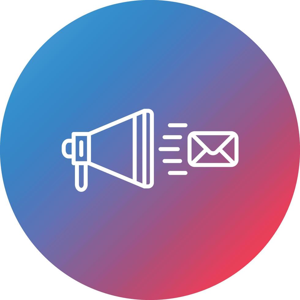 Email Marketing Line Gradient Circle Background Icon vector