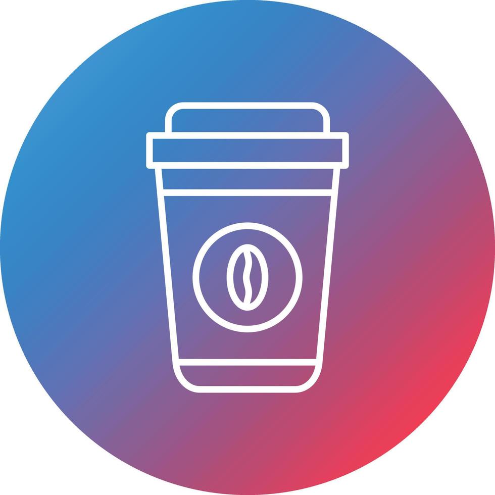 Coffee Takeaway Line Gradient Circle Background Icon vector