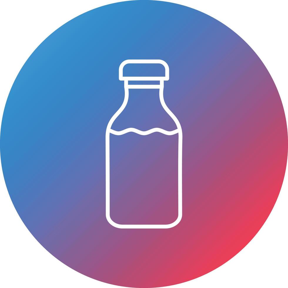 Milk Bottle Line Gradient Circle Background Icon vector