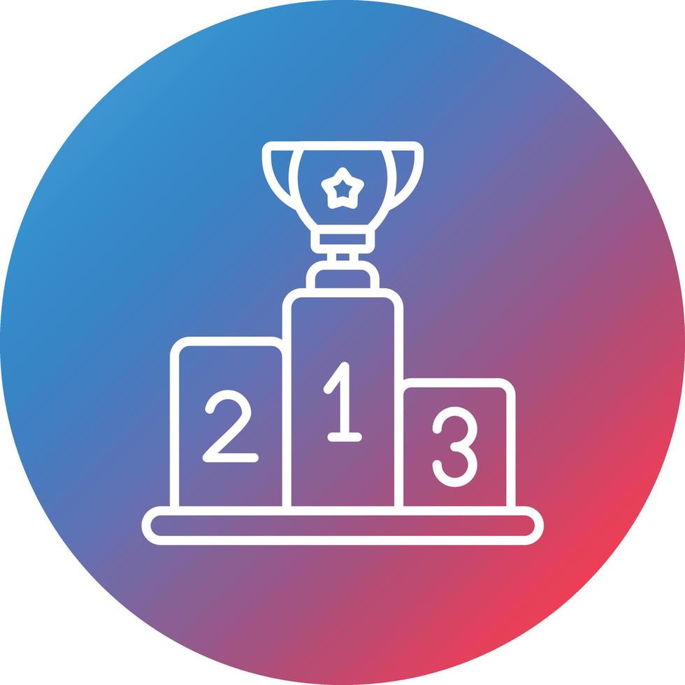 Podium Line Gradient Circle Background Icon vector