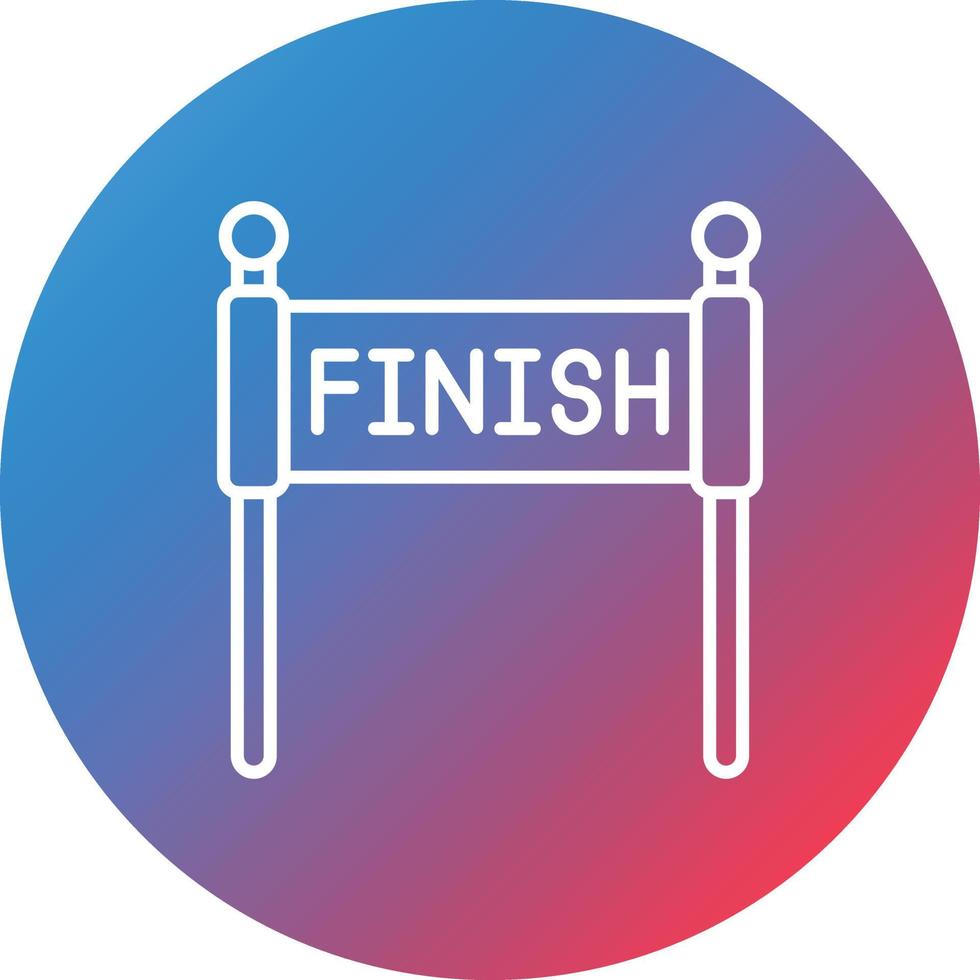 Finish Line Line Gradient Circle Background Icon vector