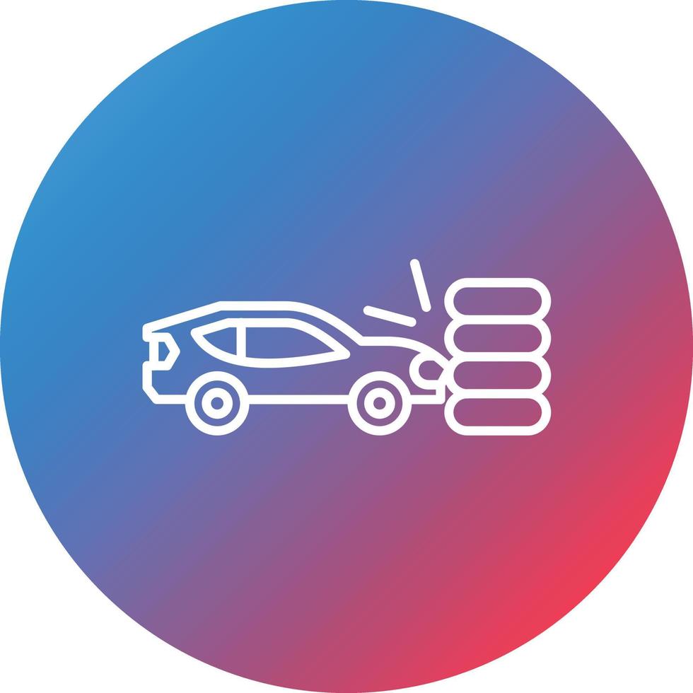 Race Accident Line Gradient Circle Background Icon vector