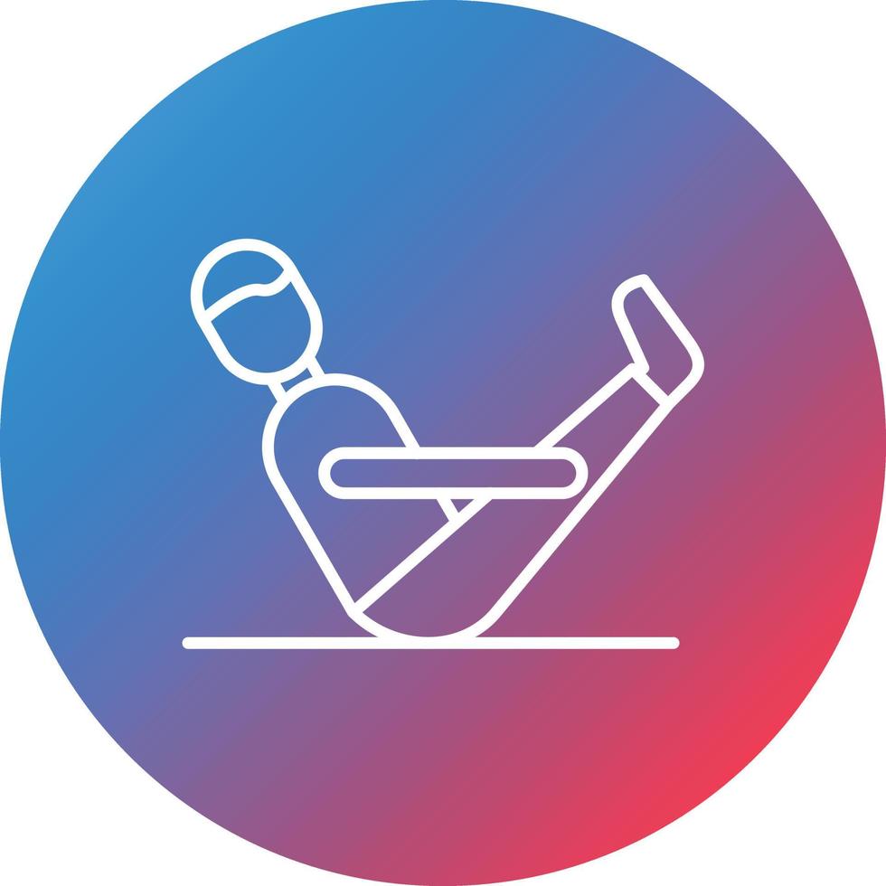 Boat Pose Line Gradient Circle Background Icon vector