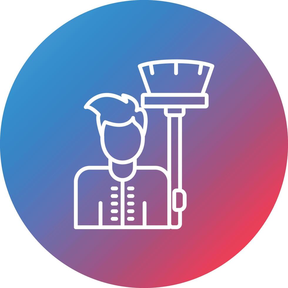 Man Holding Mop Line Gradient Circle Background Icon vector