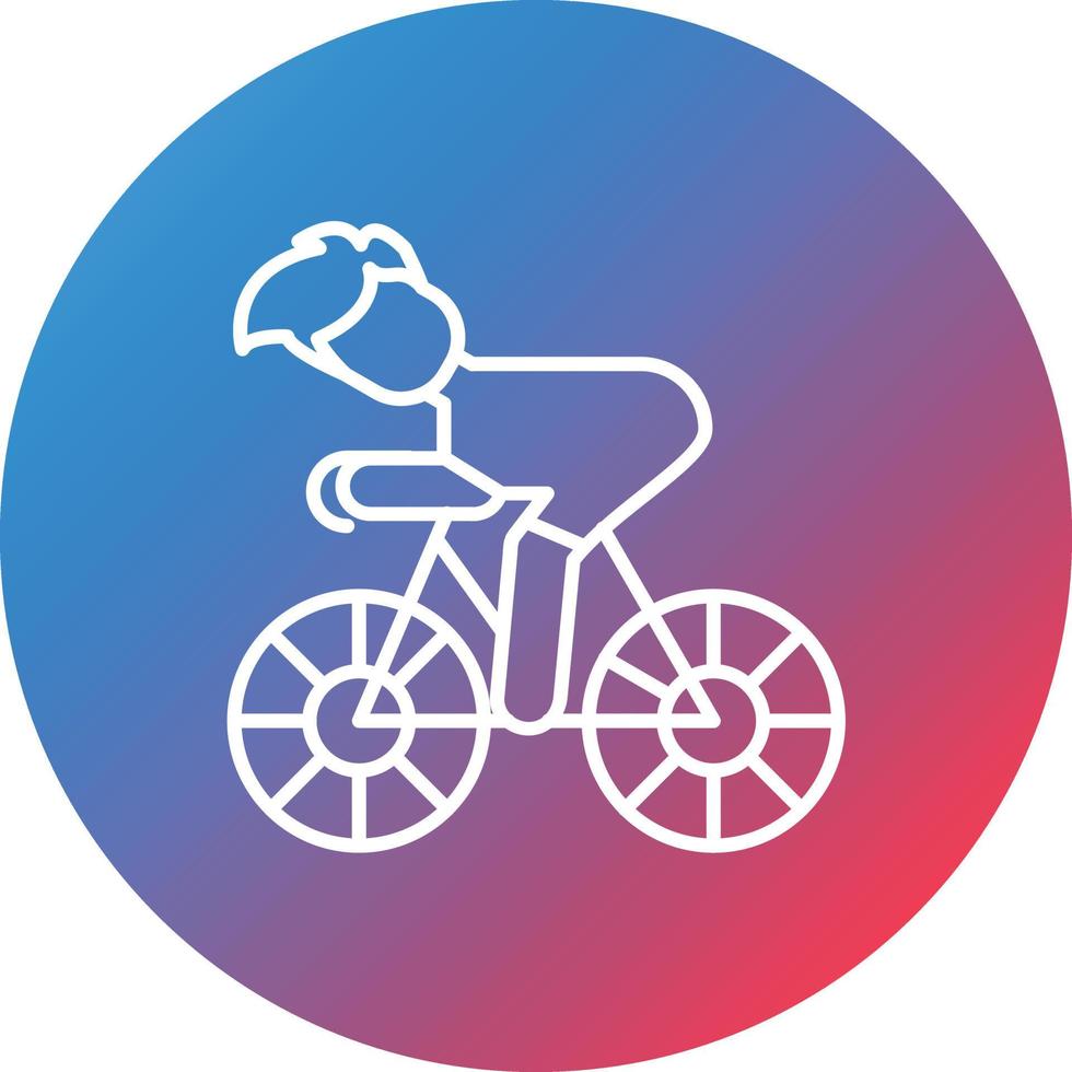 Cycling Line Gradient Circle Background Icon vector