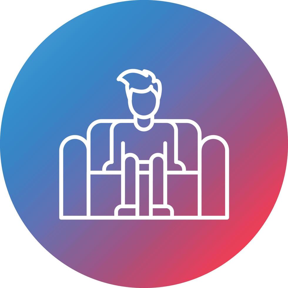 Sitting Line Gradient Circle Background Icon vector