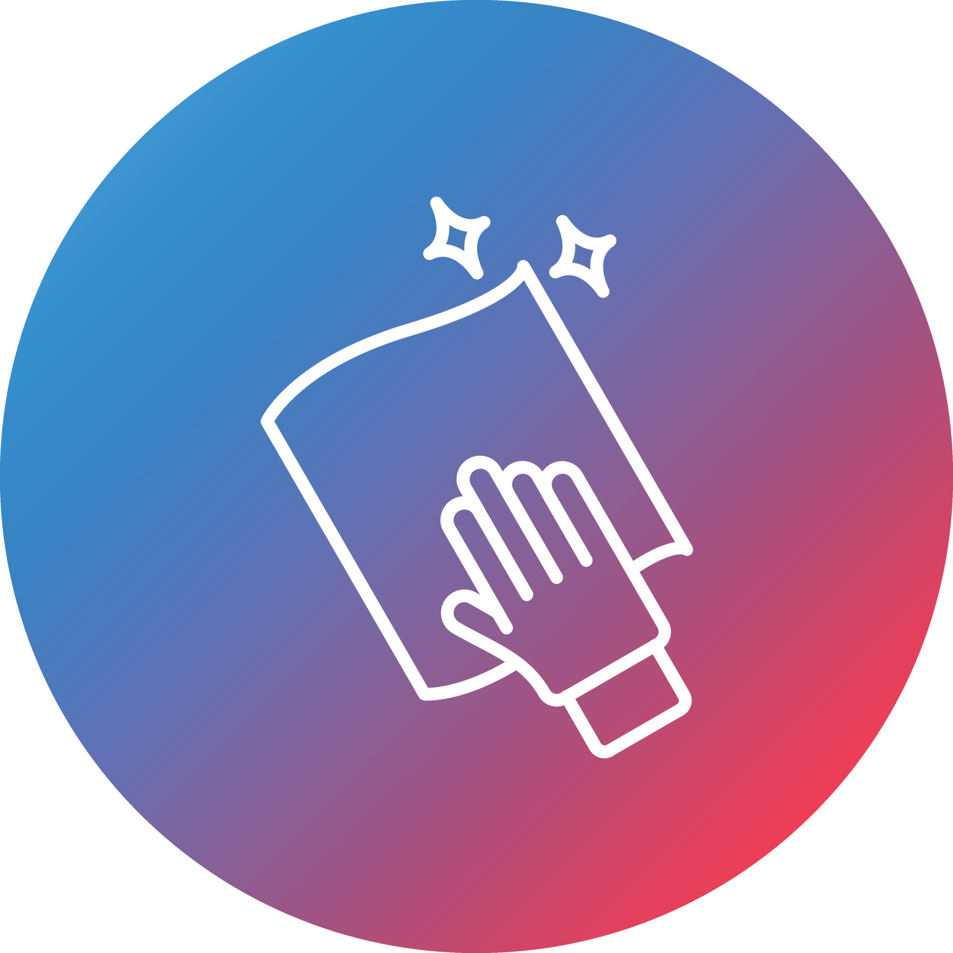 Wipe with Hand Line Gradient Circle Background Icon 16864701 Vector Art