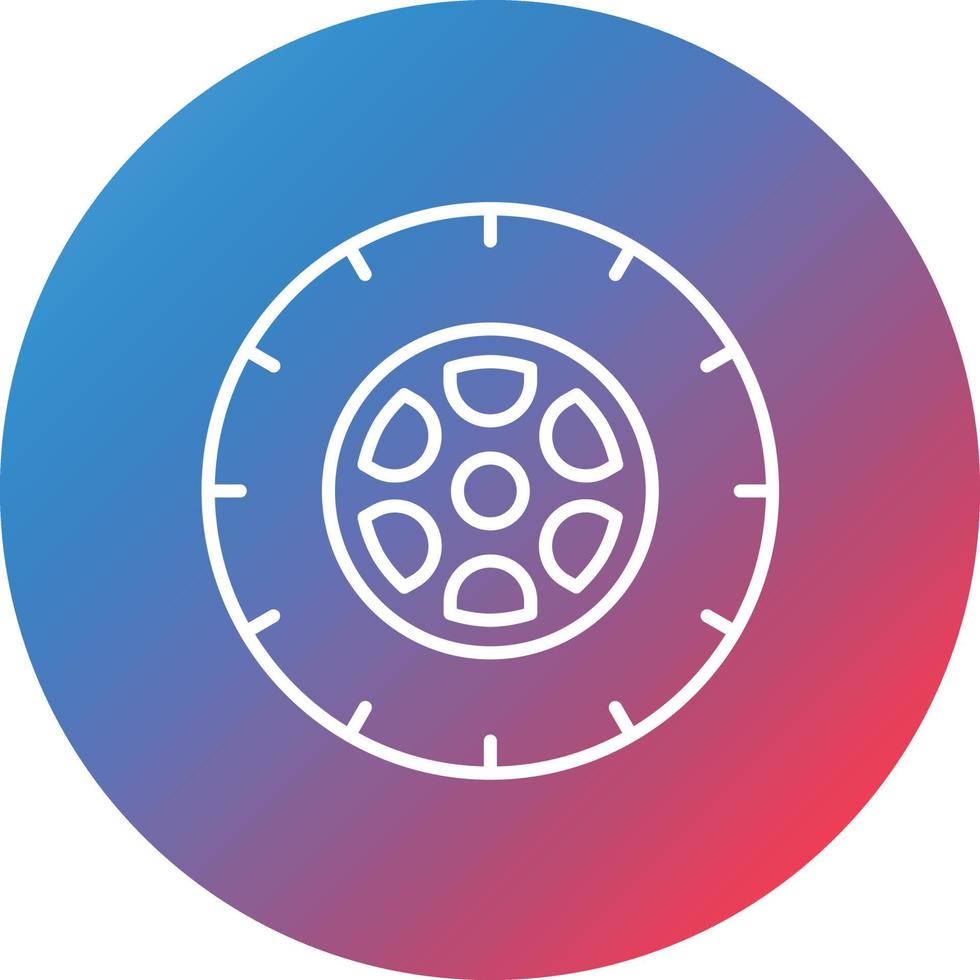 Tire Line Gradient Circle Background Icon vector