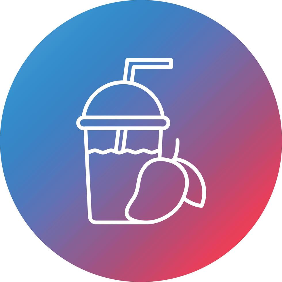 Mango Juice Line Gradient Circle Background Icon vector