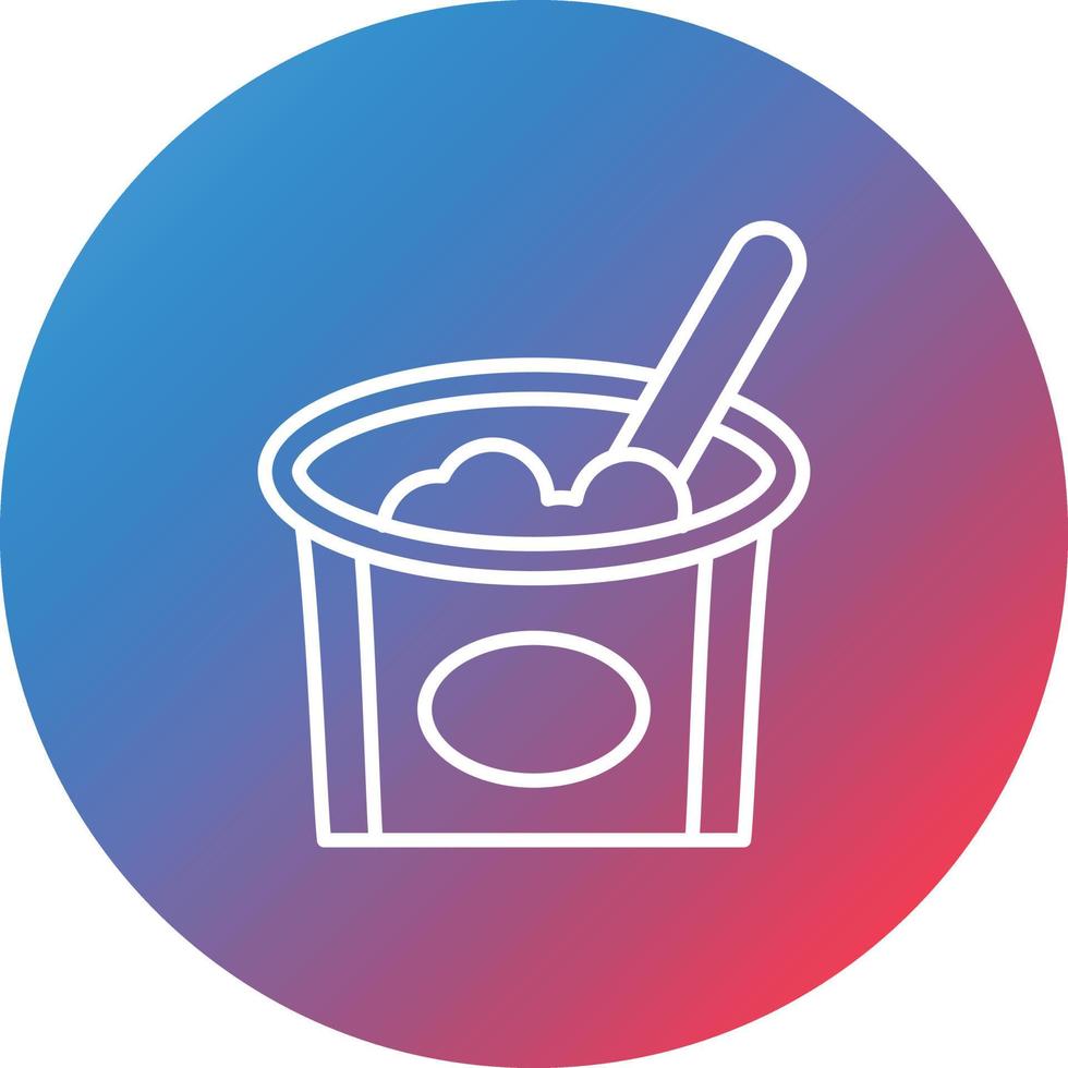 icono de fondo de círculo degradado de línea de yogur vector