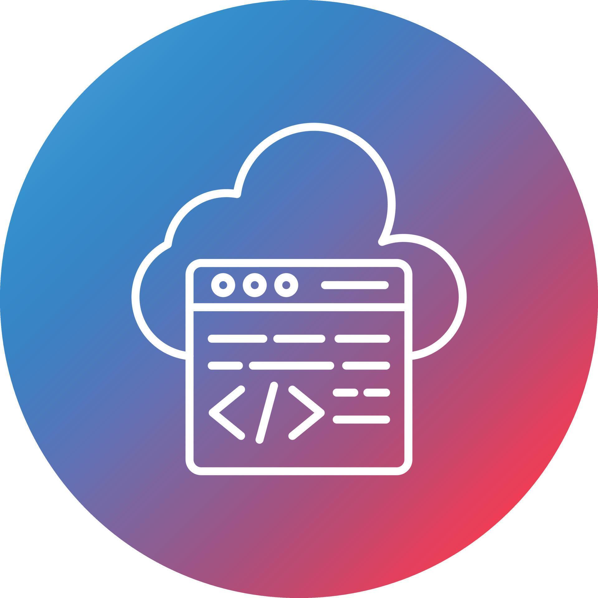 Cloud Coding Line Gradient Circle Background Icon 16864766 Vector Art ...
