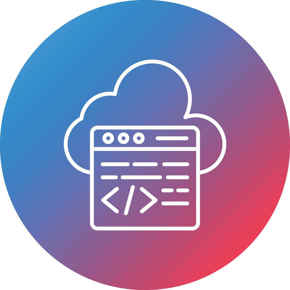 Cloud Coding Line Gradient Circle Background Icon vector