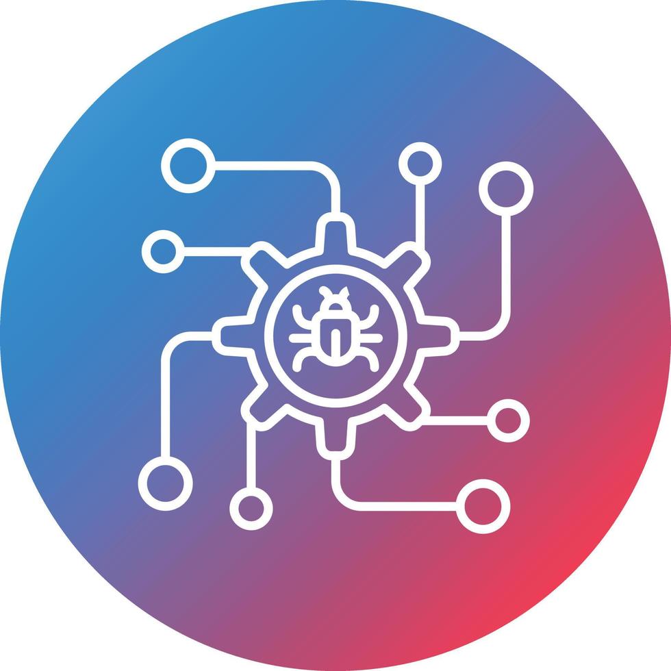 Debug Line Gradient Circle Background Icon vector