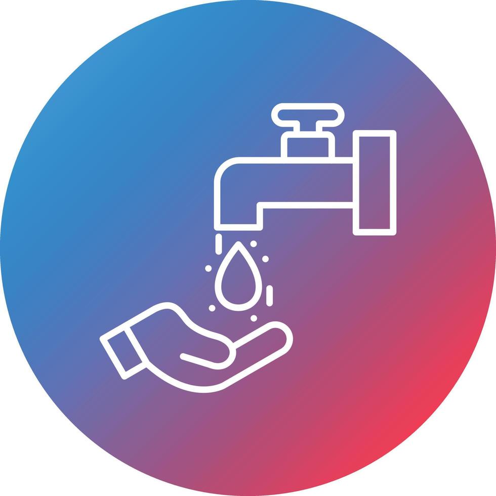 Wudu Line Gradient Circle Background Icon vector