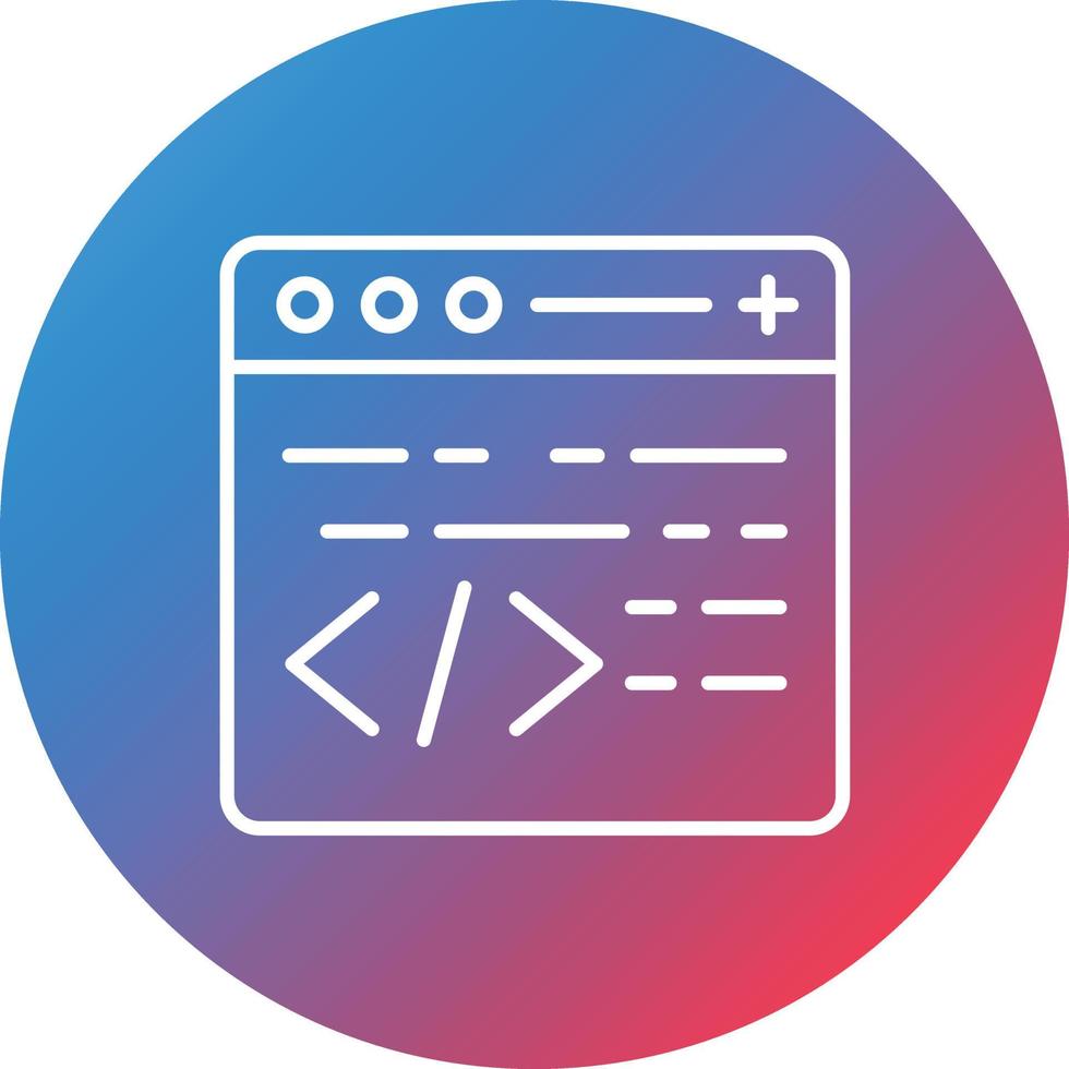 Programming Line Gradient Circle Background Icon vector