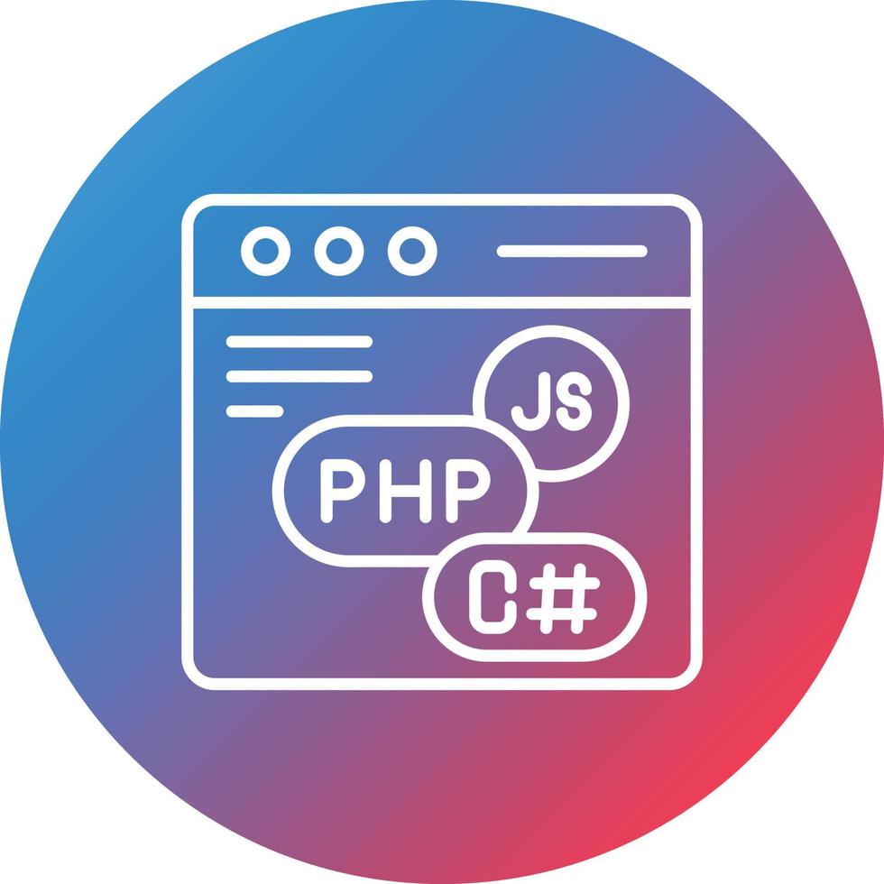 Coding Language Line Gradient Circle Background Icon 16864810 Vector ...