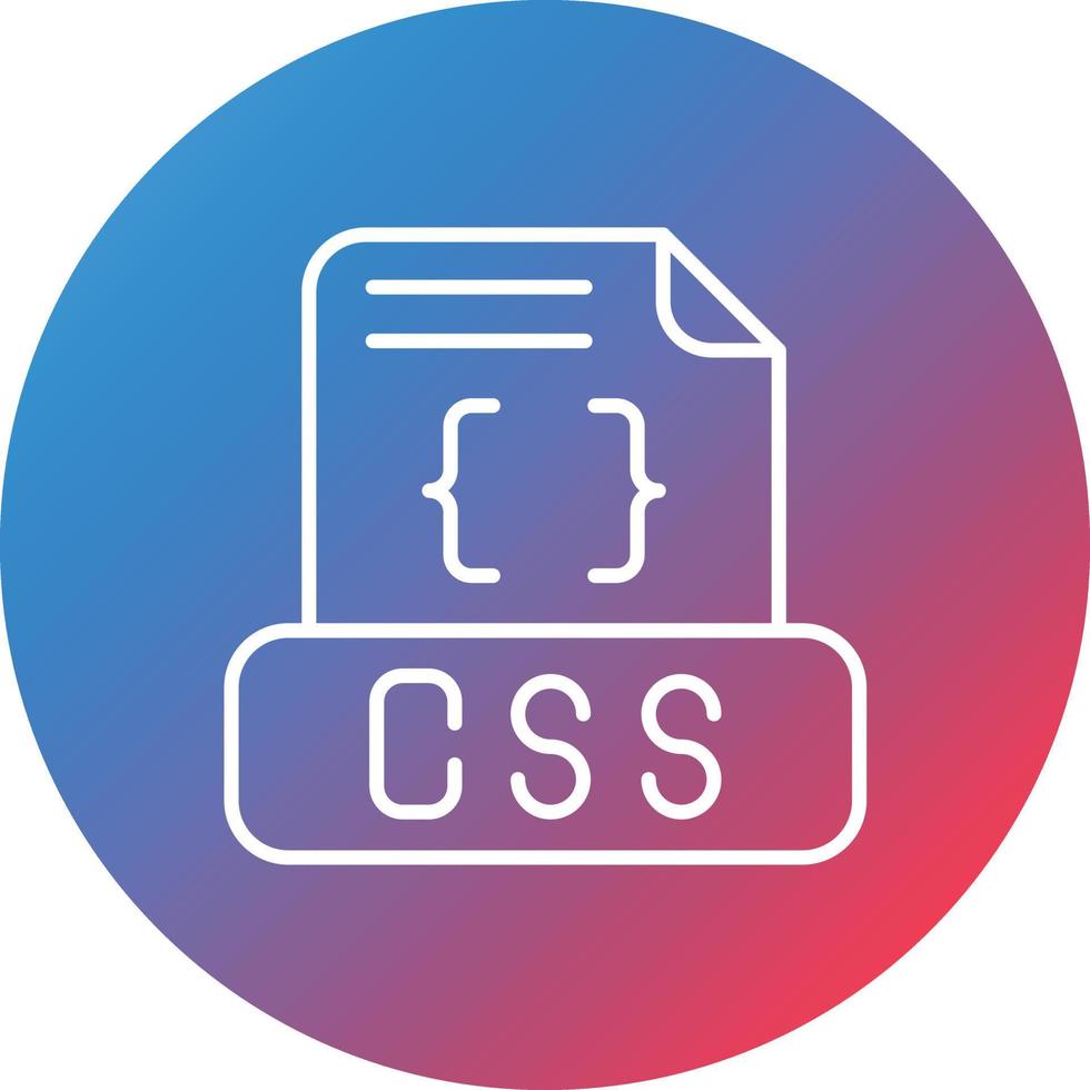 icono de fondo de círculo degradado de línea de archivo css vector