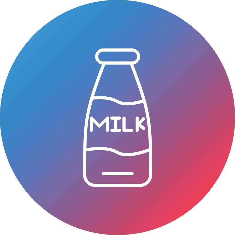 Milk Bottle Line Gradient Circle Background Icon vector