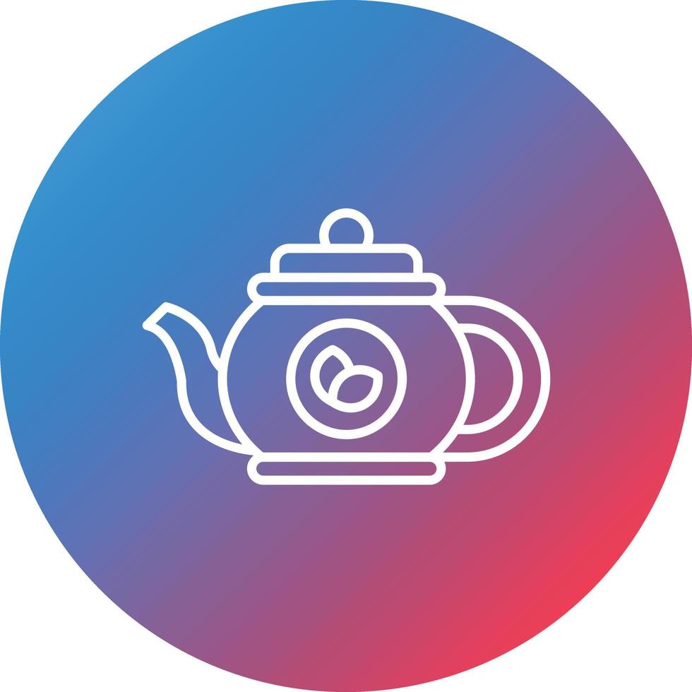 Tea Pot Line Gradient Circle Background Icon vector