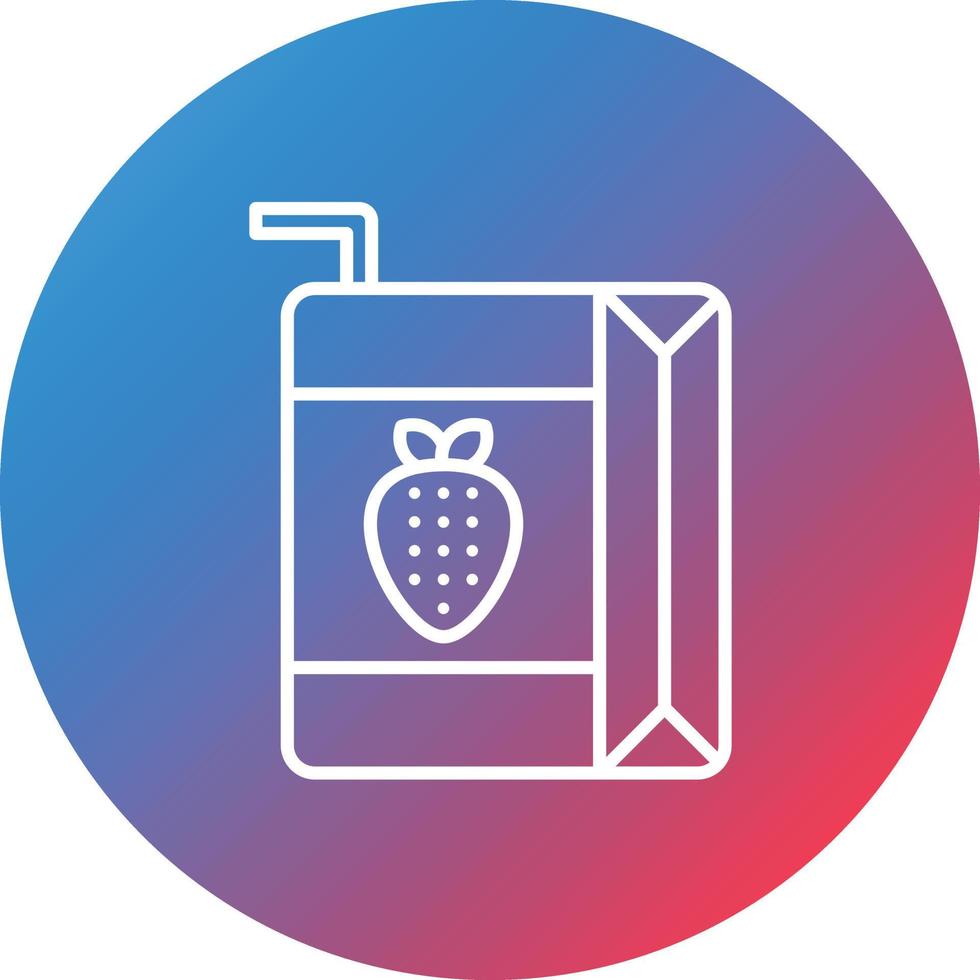 Juice Box Line Gradient Circle Background Icon vector