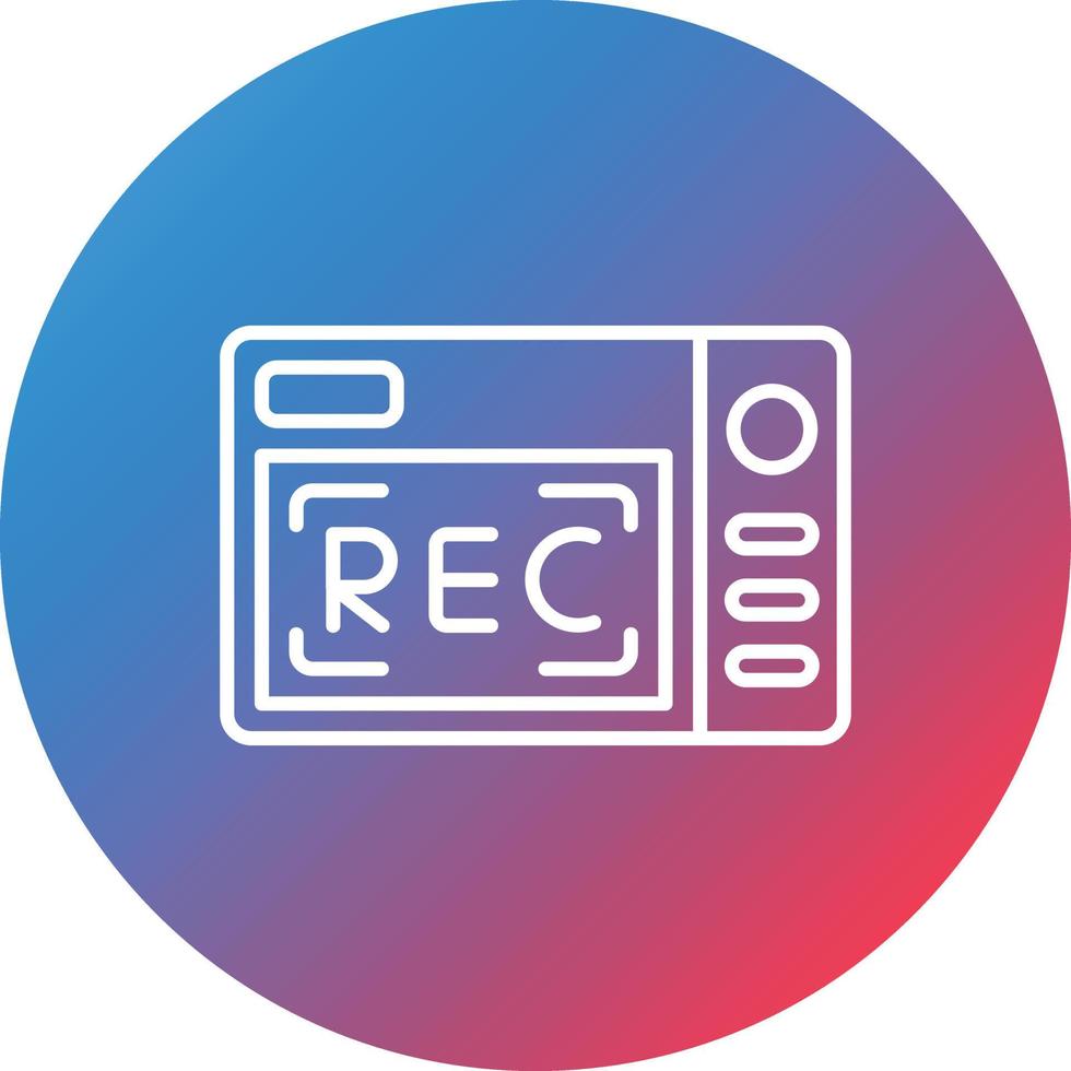 Video Recording Line Gradient Circle Background Icon vector