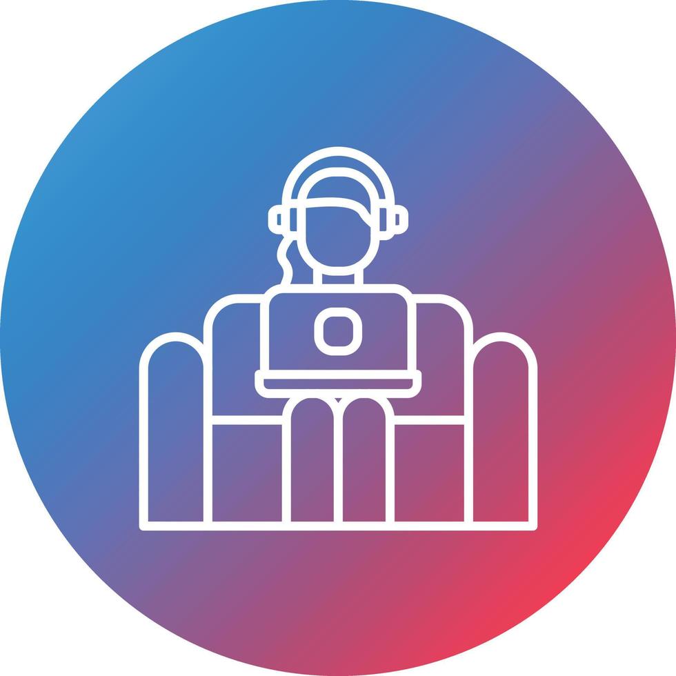 Relax Work Line Gradient Circle Background Icon vector