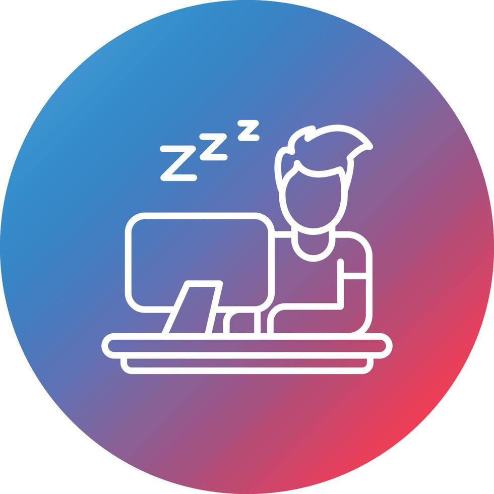 Lazy Work Line Gradient Circle Background Icon vector