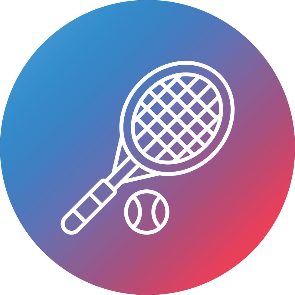 Tennis Line Gradient Circle Background Icon vector