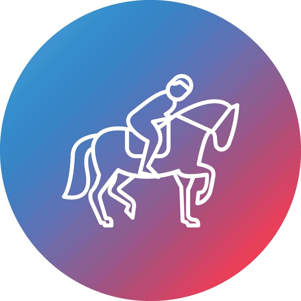 Equestrian Line Gradient Circle Background Icon vector