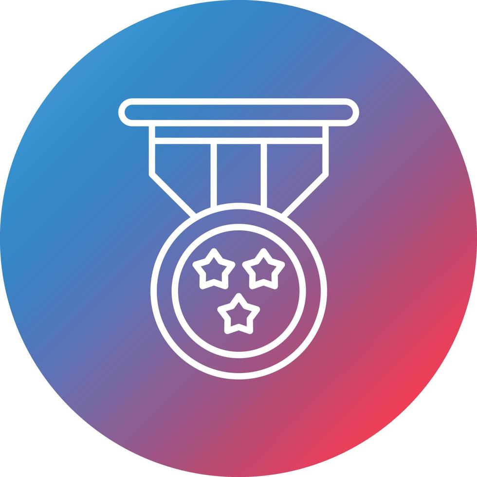 Bronze Medal Line Gradient Circle Background Icon vector