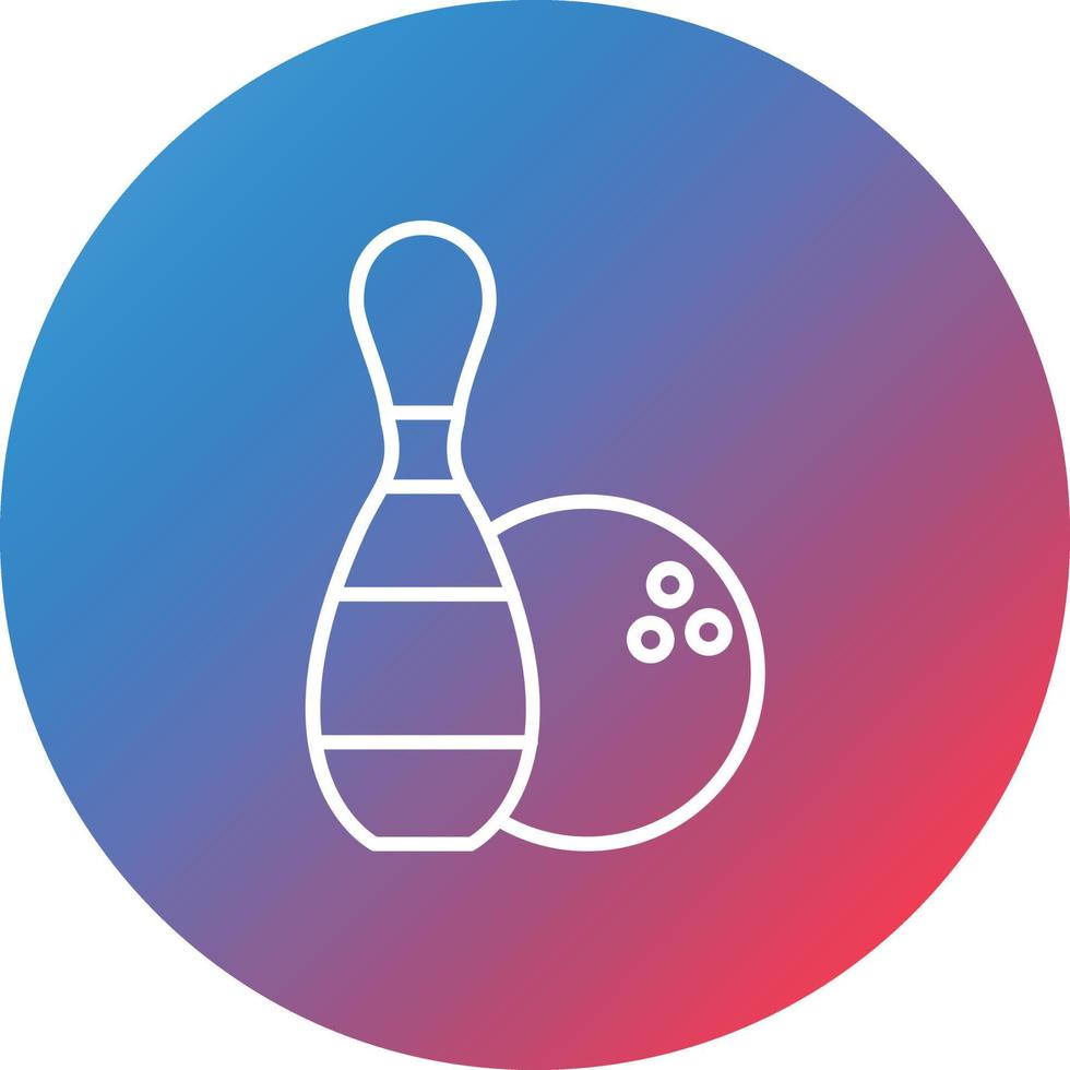 Bowling Line Gradient Circle Background Icon vector