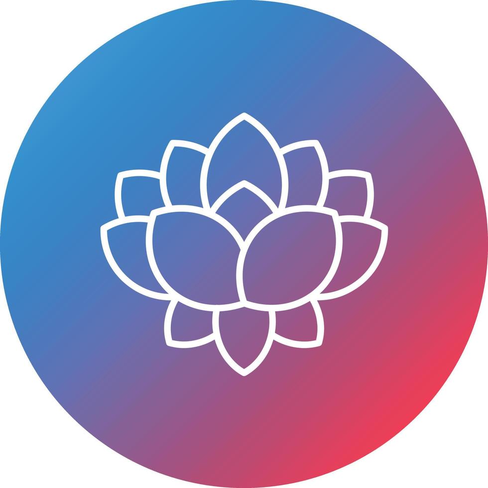 Lotus Flower Line Gradient Circle Background Icon vector