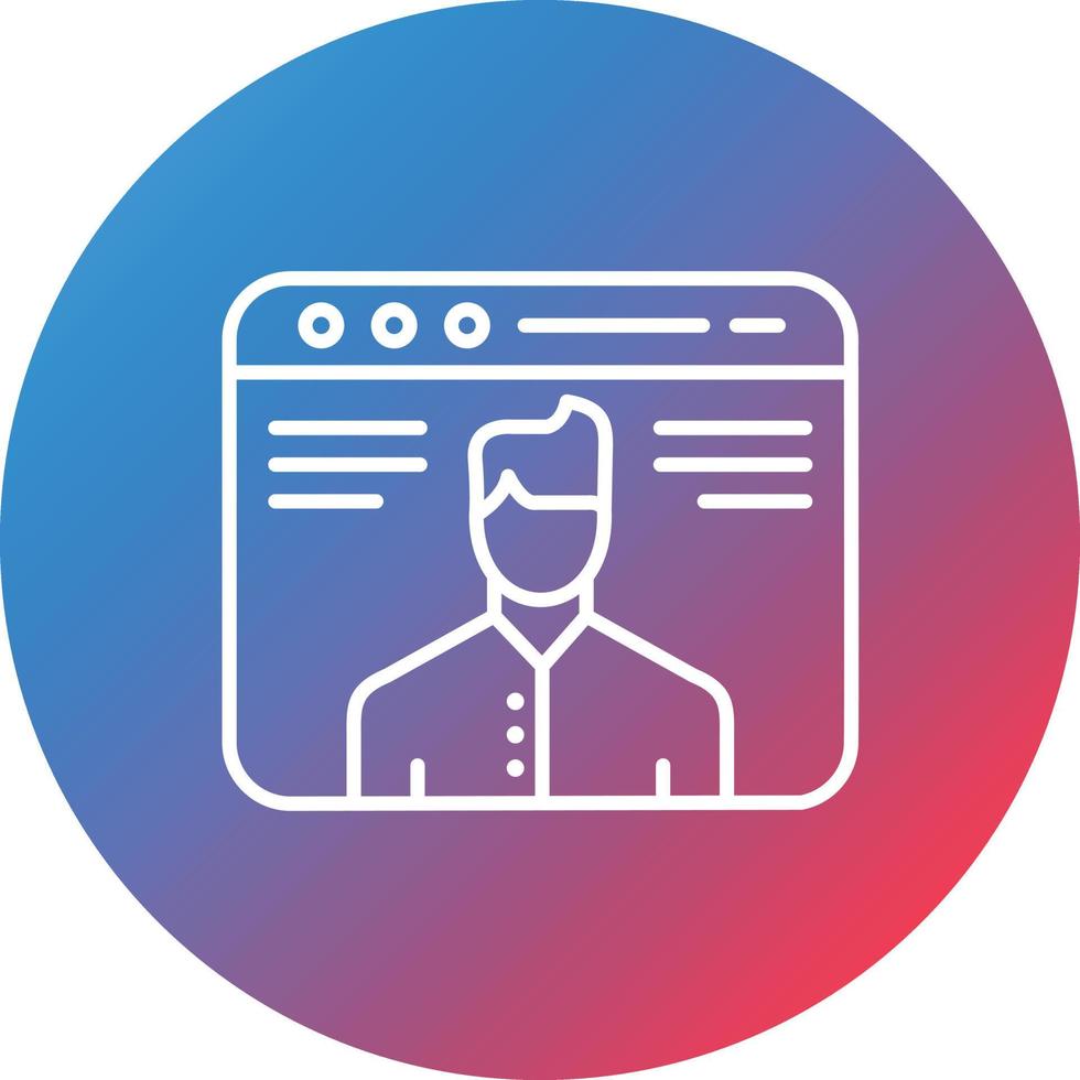 Page Visitors Line Gradient Circle Background Icon vector