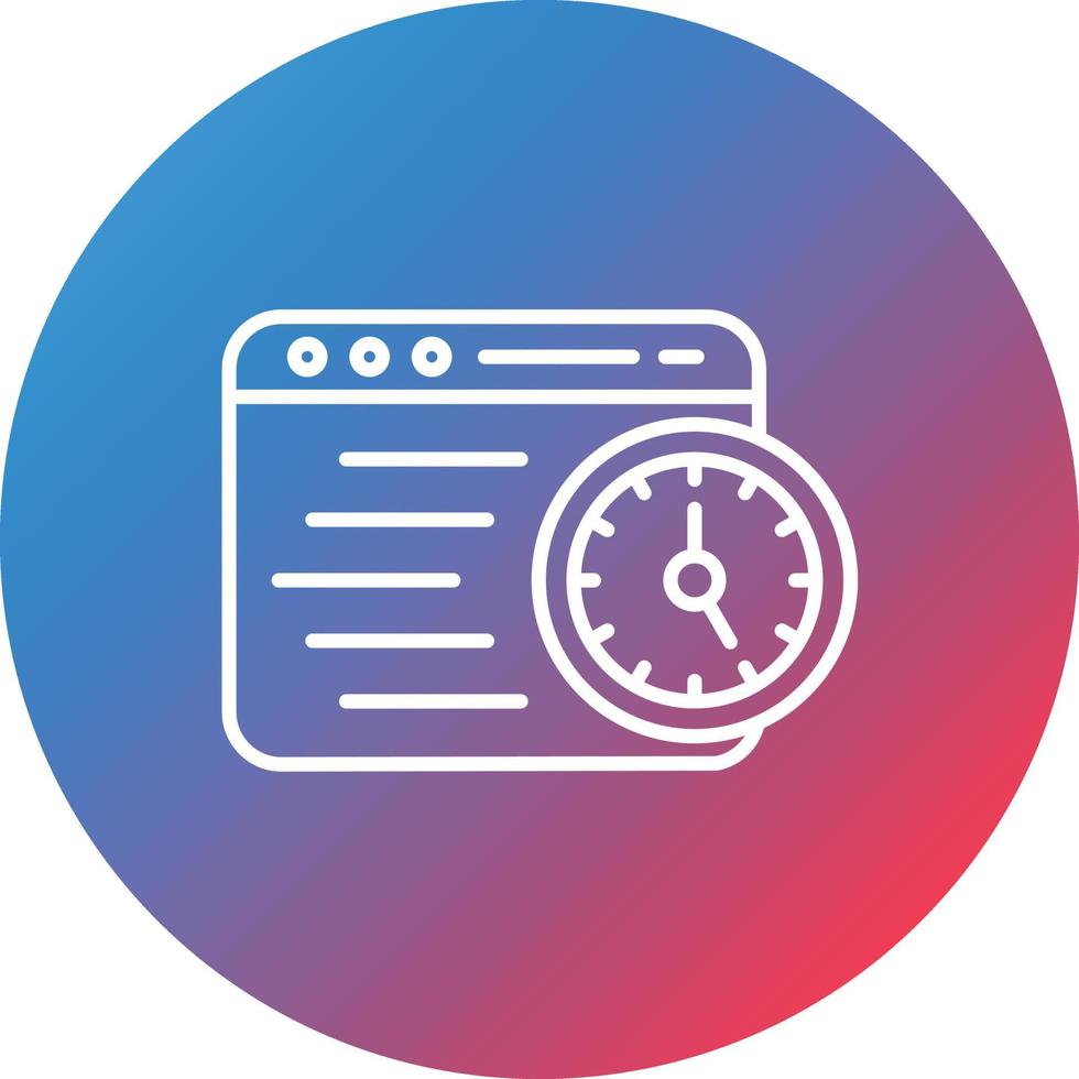 Time Management Line Gradient Circle Background Icon vector