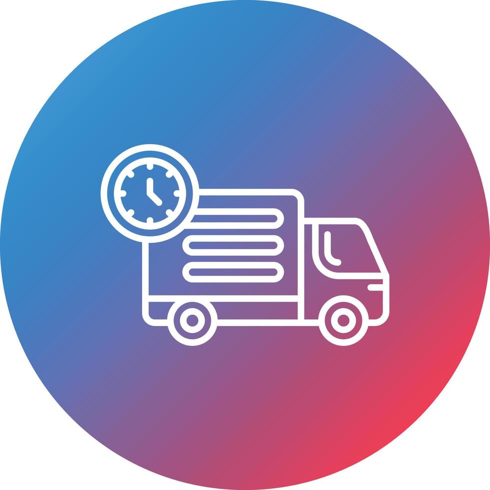 Delivery Time Line Gradient Circle Background Icon vector