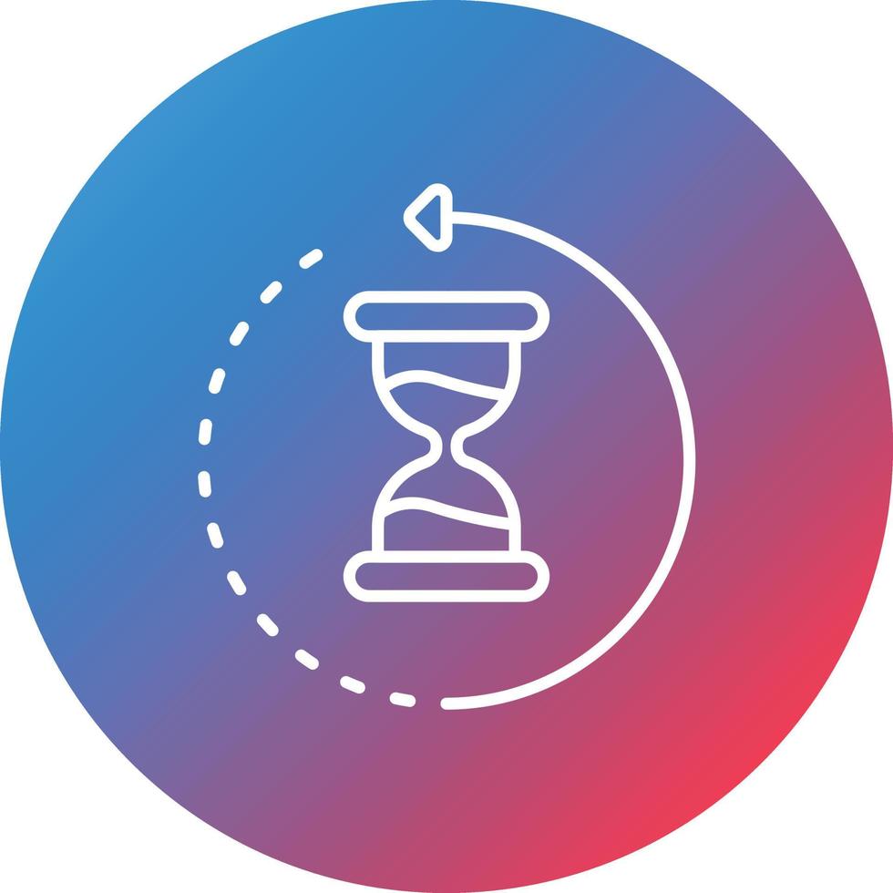 Hourglass Line Gradient Circle Background Icon vector