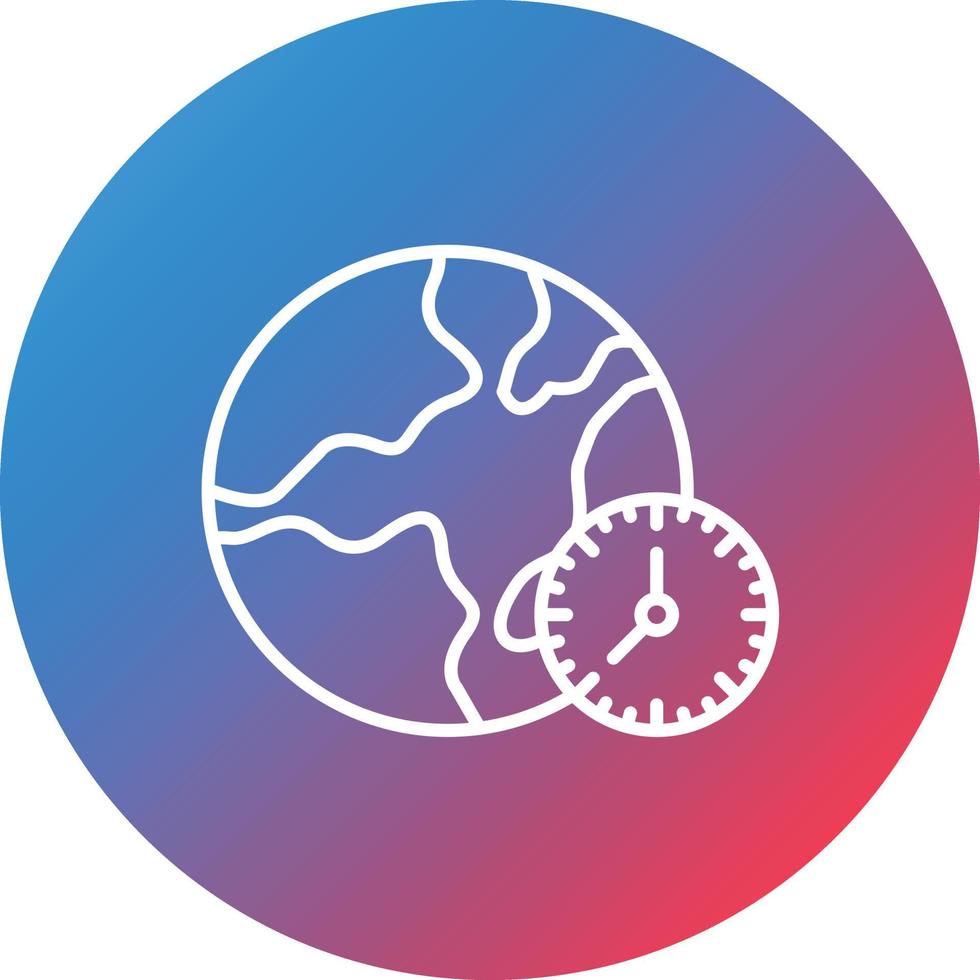 Time Zone Line Gradient Circle Background Icon vector