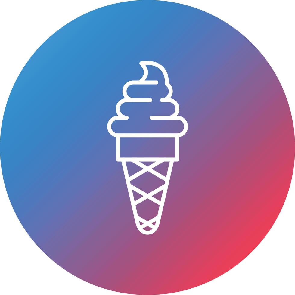 Icecream Line Gradient Circle Background Icon vector
