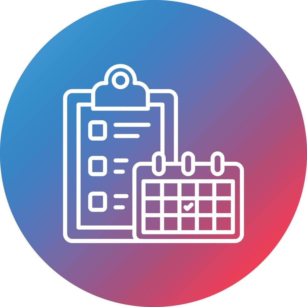 tareas horario línea gradiente círculo fondo icono vector