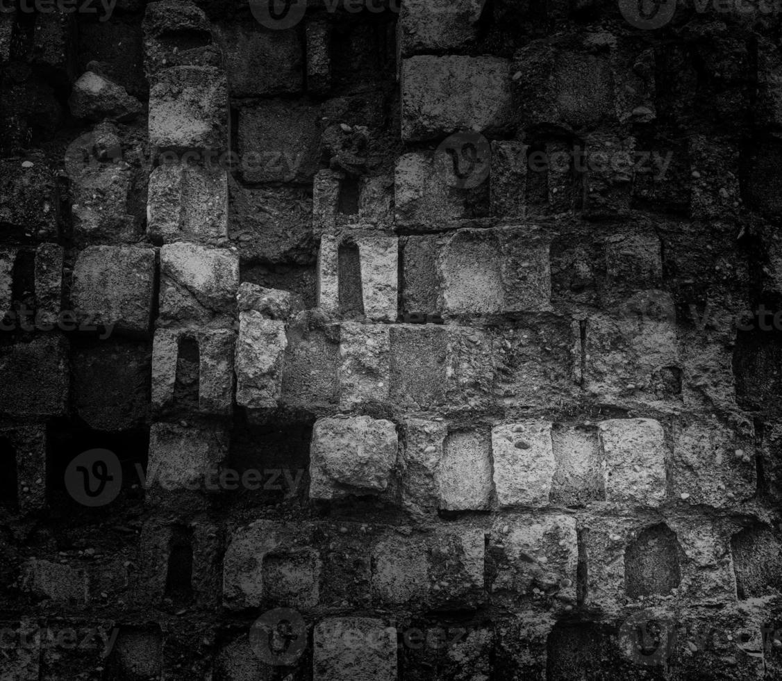 The black texture with brick wall for background website or brickwork for design photo