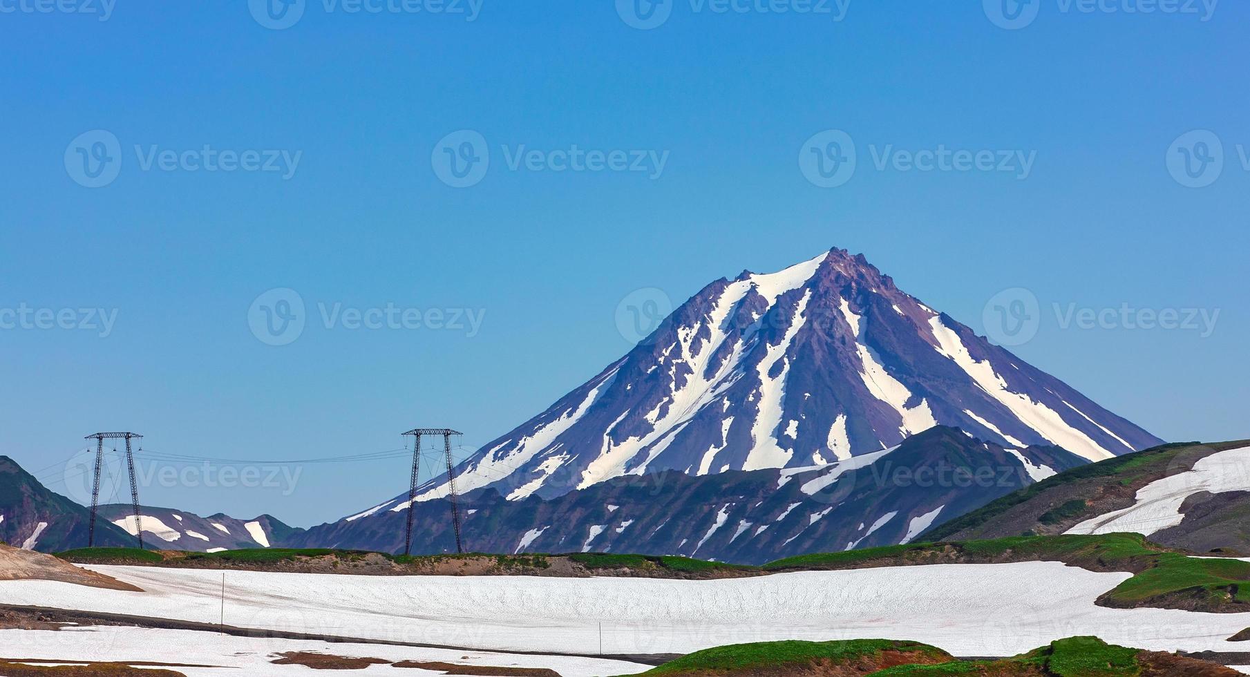 high-voltage transmission lines along the Vilyuchinsky pass, Kamchatka Peninsula photo